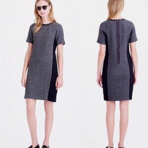 J. Crew Wool Houndstooth Shift Dress Ponte Y2K Fall Winter 16 Tall